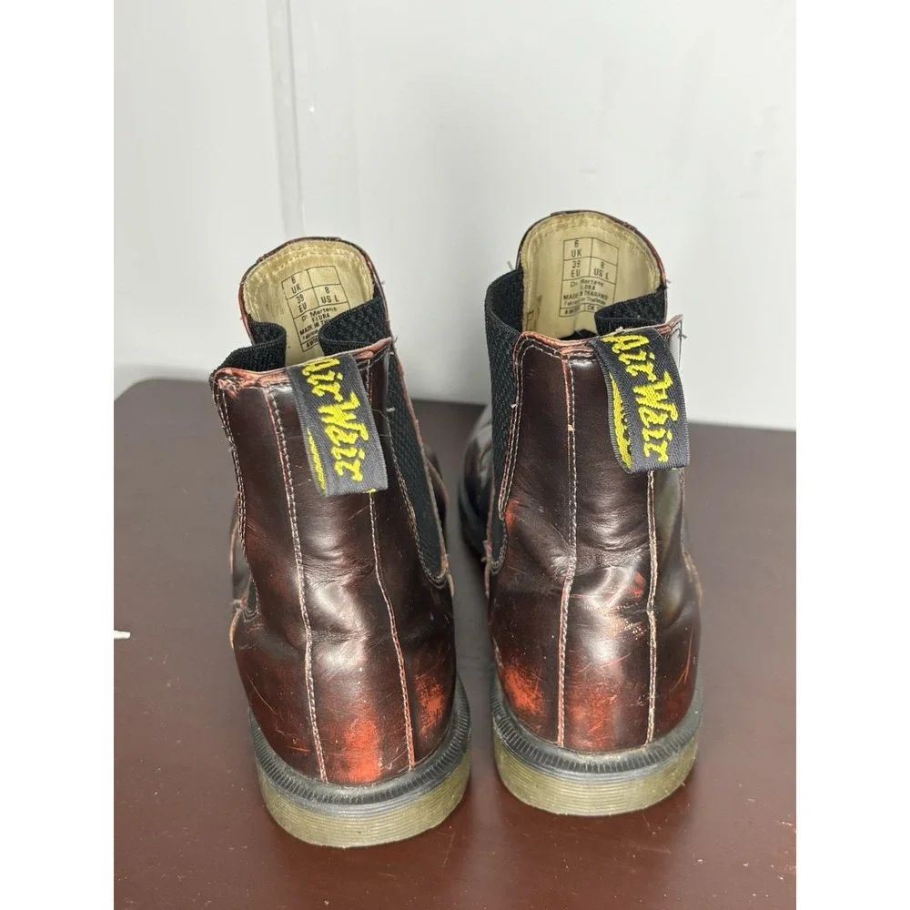 Dr. Martens 2976 Cherry Red Mens 8 Women's 9 Smooth‎ Leather Chelsea Boots Aw004
